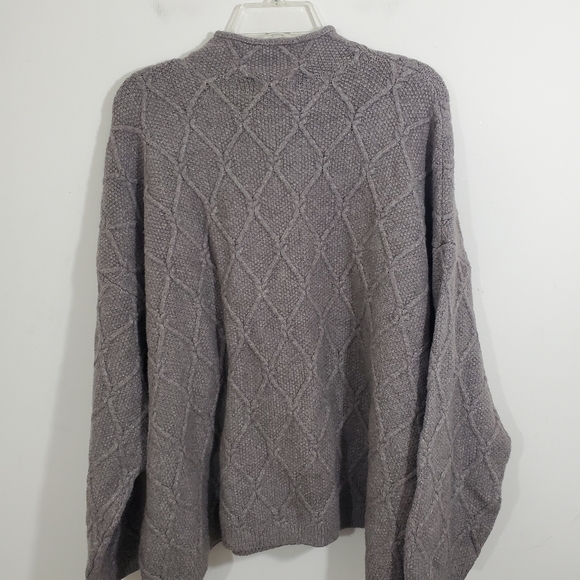 Old Navy Mock Neck Diamond Stitch Cable Knit Pullover Sweater Taupe NWT Size 3X - Picture 6 of 10